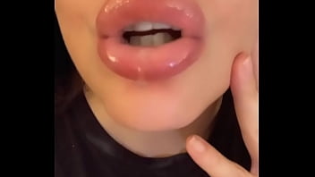 hot girl licking lips