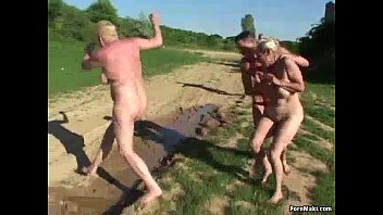 mud nude fight